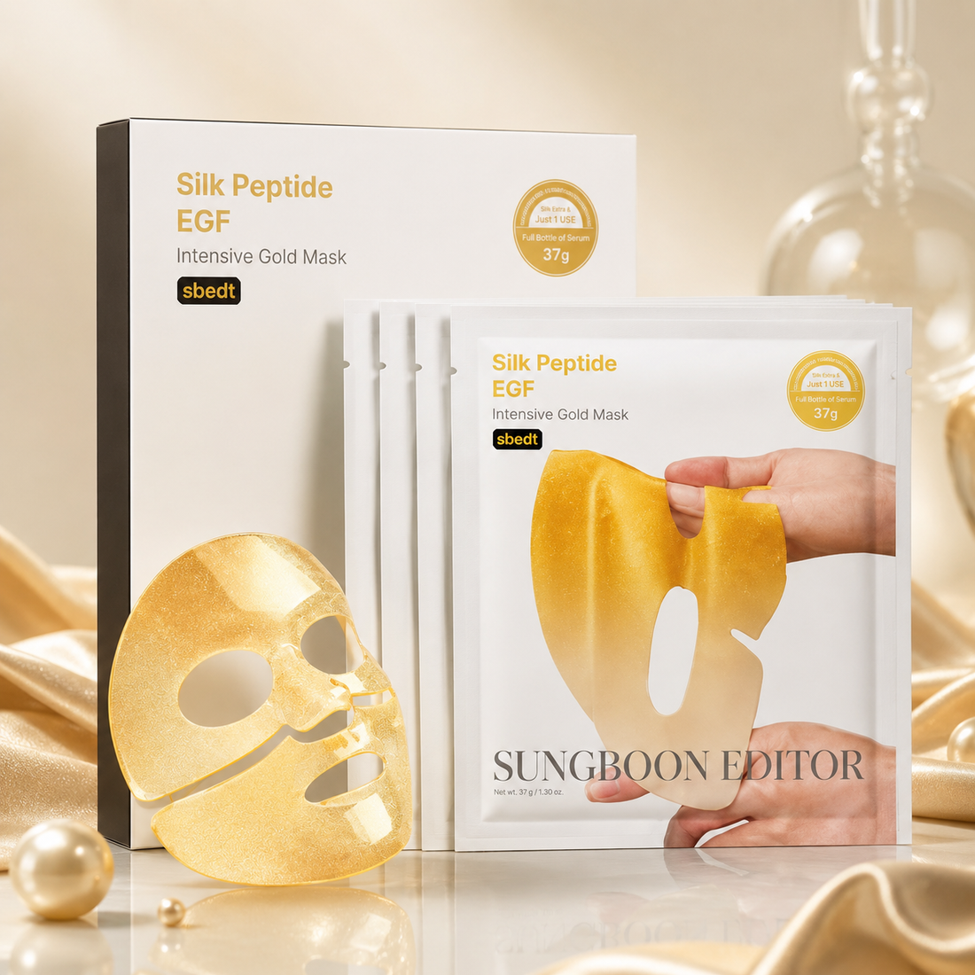Mascarilla EGF Gold LAMLORA – rutina de noche reparadora