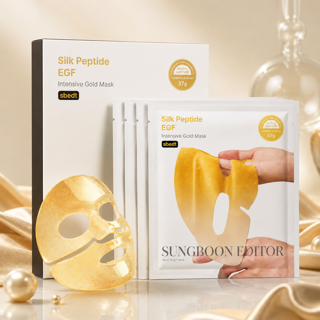 Mascarilla EGF Gold LAMLORA – rutina de noche reparadora