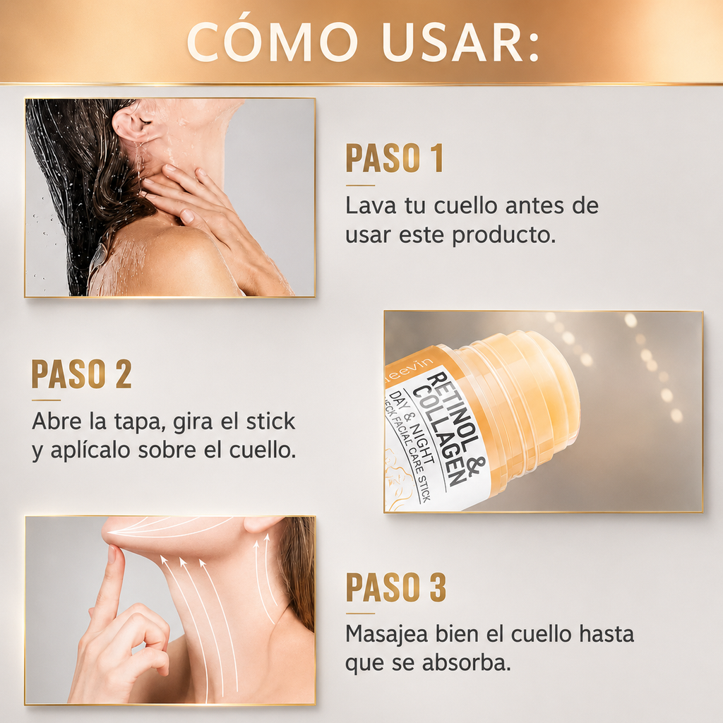 Stick Antiarrugas Retinol y Colágeno para Cuello y Rostro - LamloraStick