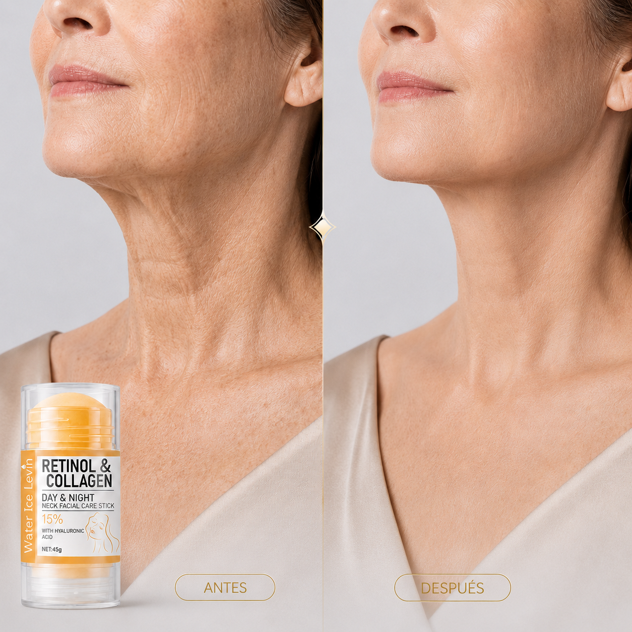 Stick Antiarrugas Retinol y Colágeno para Cuello y Rostro - LamloraStick