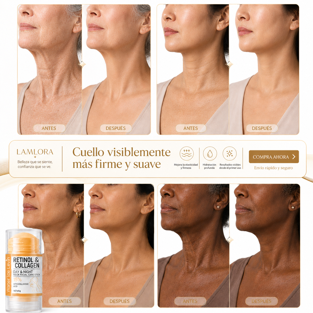Stick Antiarrugas Retinol y Colágeno para Cuello y Rostro - LamloraStick