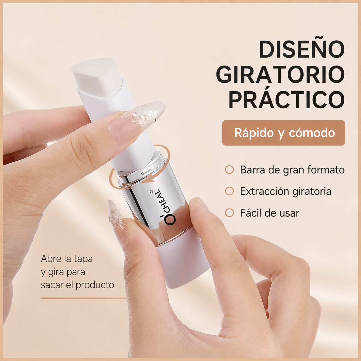 Base de Maquillaje en Stick 2 en 1 Adaptable al Tono de Piel