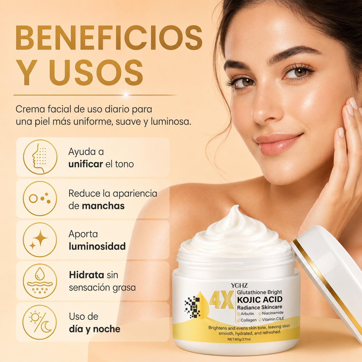 Crema Antimanchas con Ácido Kójico para Tono Uniforme